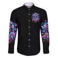 Fairy Skull Family Matching Long Sleeve Bodycon Dress and Hawaiian Shirt Bitch I'm Not A Princess I'm The Fucking Queen - Wonder Print Shop