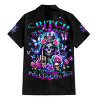 Fairy Skull Family Matching Mermaid Dress and Hawaiian Shirt Bitch I'm Not A Princess I'm The Fucking Queen - Wonder Print Shop