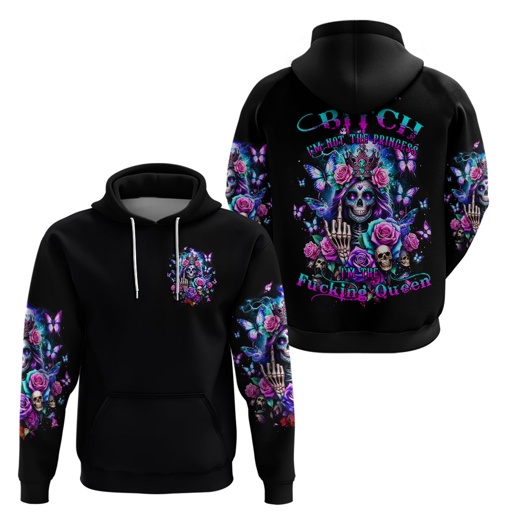 Fairy Skull Zip Hoodie Bitch I'm Not A Princess I'm The Fucking Queen - Wonder Print Shop