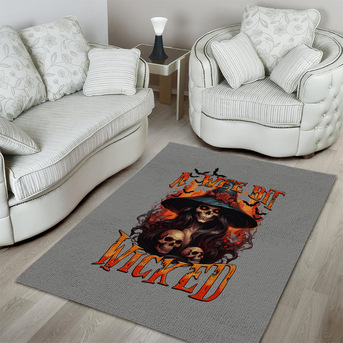 Witch Skull Area Rug A Wee Bit Wicked - Wonder Print Shop