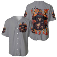 Witch Skull Baseball Jersey A Wee Bit Wicked - Wonder Print Shop