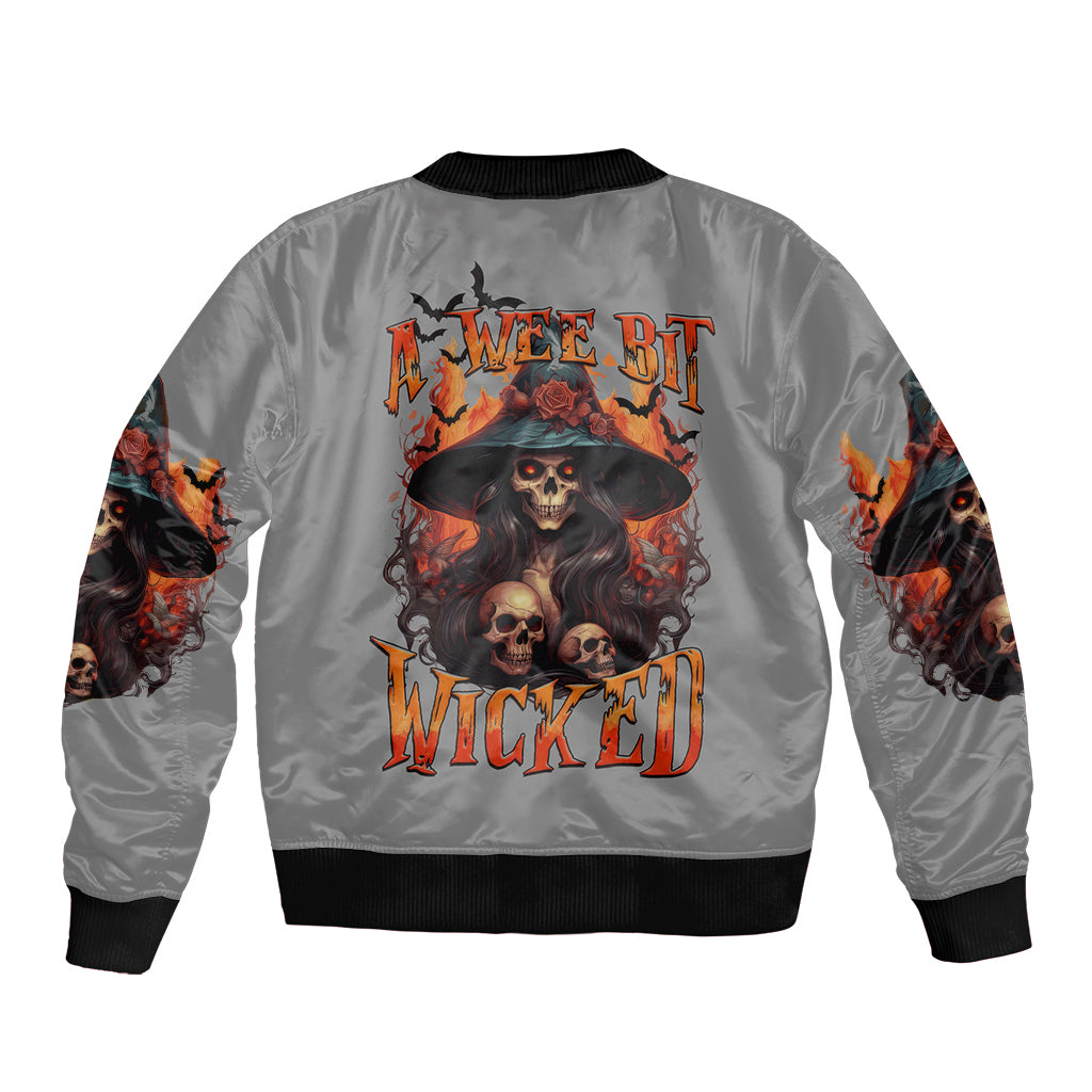 Witch Skull Bomber Jacket A Wee Bit Wicked - Wonder Print Shop