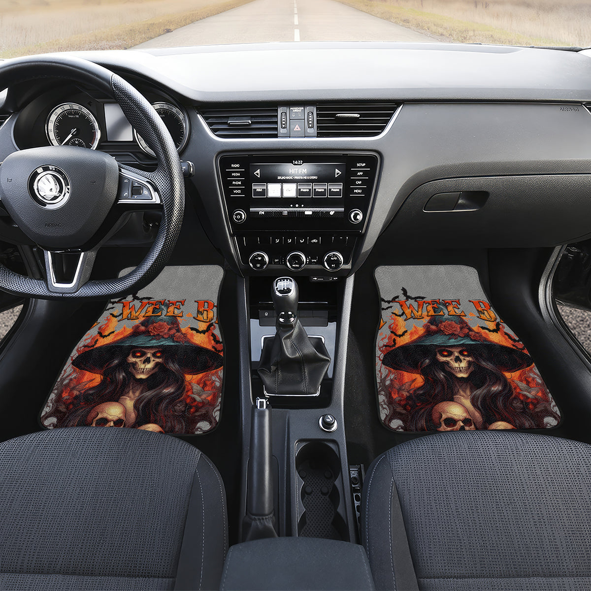 Witch Skull Car Mats A Wee Bit Wicked - Wonder Print Shop