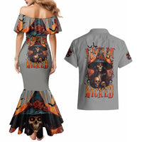 Witch Skull Couples Matching Mermaid Dress and Hawaiian Shirt A Wee Bit Wicked - Wonder Print Shop