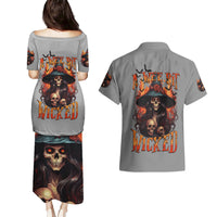 Witch Skull Couples Matching Puletasi Dress and Hawaiian Shirt A Wee Bit Wicked - Wonder Print Shop