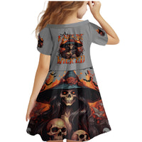 Witch Skull Family Matching Mermaid Dress and Hawaiian Shirt A Wee Bit Wicked - Wonder Print Shop
