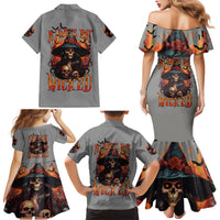 Witch Skull Family Matching Mermaid Dress and Hawaiian Shirt A Wee Bit Wicked - Wonder Print Shop