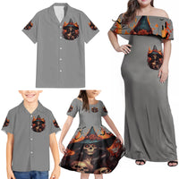 Witch Skull Family Matching Off Shoulder Maxi Dress and Hawaiian Shirt A Wee Bit Wicked - Wonder Print Shop