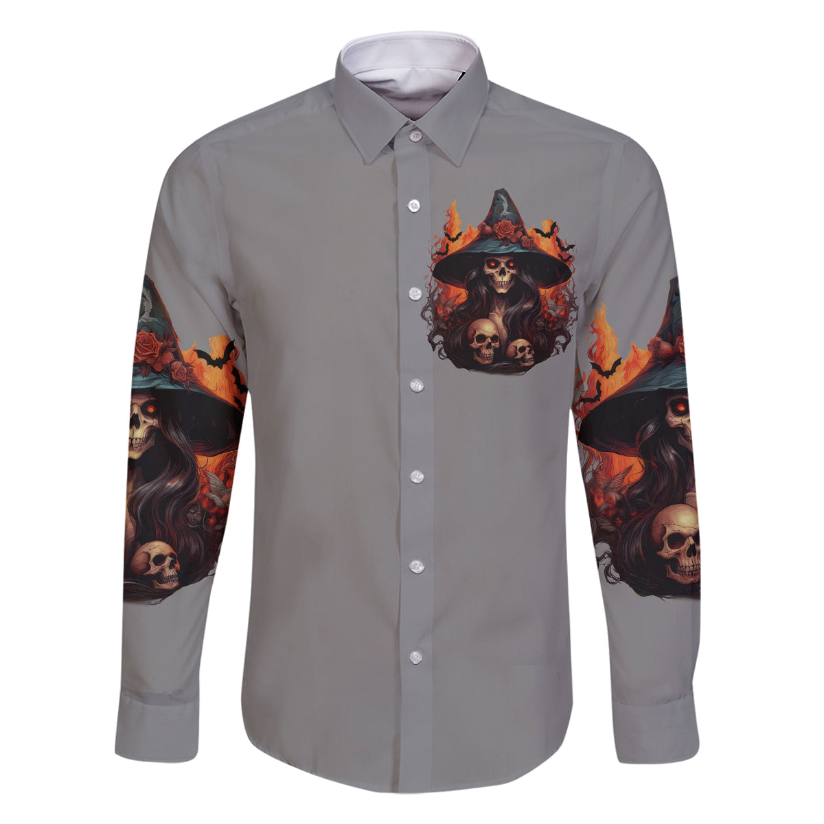 Witch Skull Family Matching Off Shoulder Short Dress and Hawaiian Shirt A Wee Bit Wicked - Wonder Print Shop