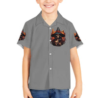 Witch Skull Family Matching Puletasi Dress and Hawaiian Shirt A Wee Bit Wicked - Wonder Print Shop