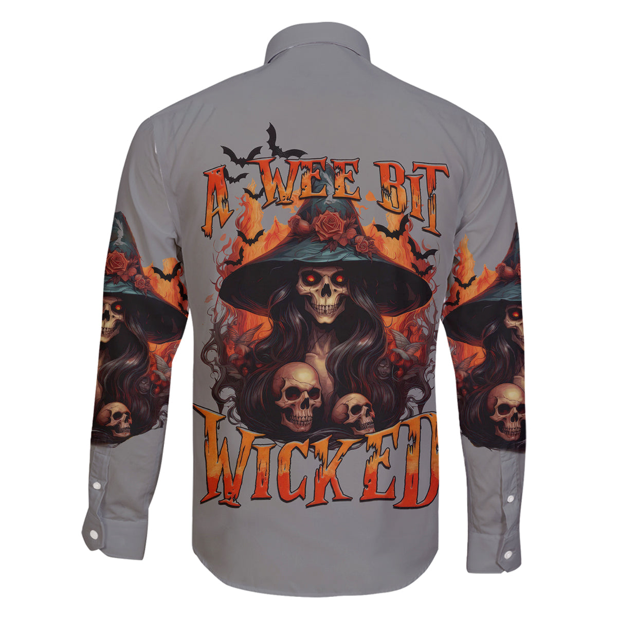 Witch Skull Family Matching Tank Maxi Dress and Hawaiian Shirt A Wee Bit Wicked - Wonder Print Shop