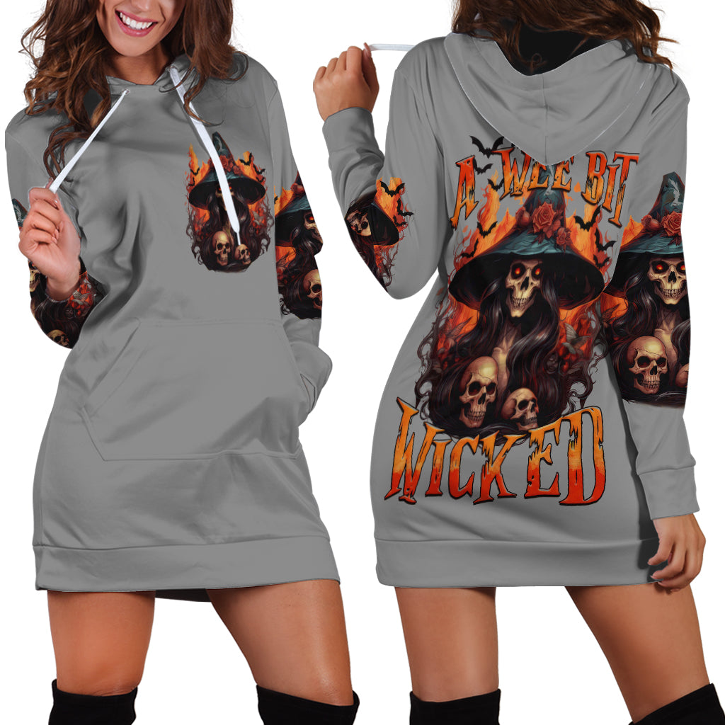 Witch Skull Hoodie Dress A Wee Bit Wicked - Wonder Print Shop