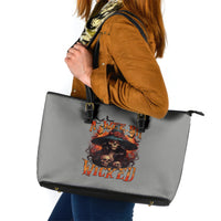 Witch Skull Leather Tote Bag A Wee Bit Wicked - Wonder Print Shop
