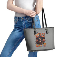 Witch Skull Leather Tote Bag A Wee Bit Wicked - Wonder Print Shop