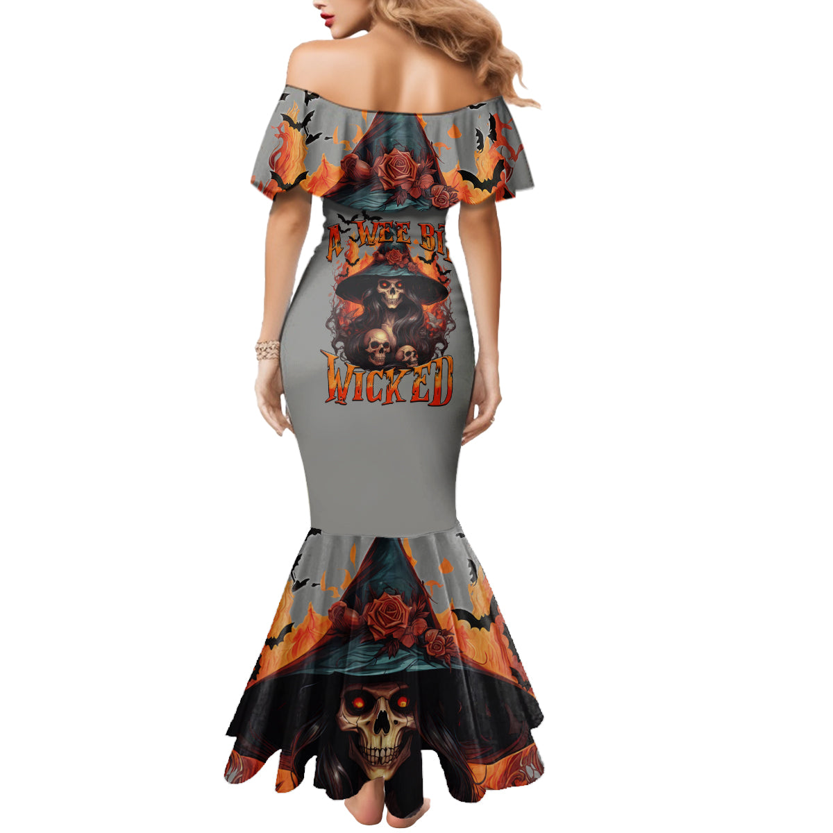 Witch Skull Mermaid Dress A Wee Bit Wicked - Wonder Print Shop