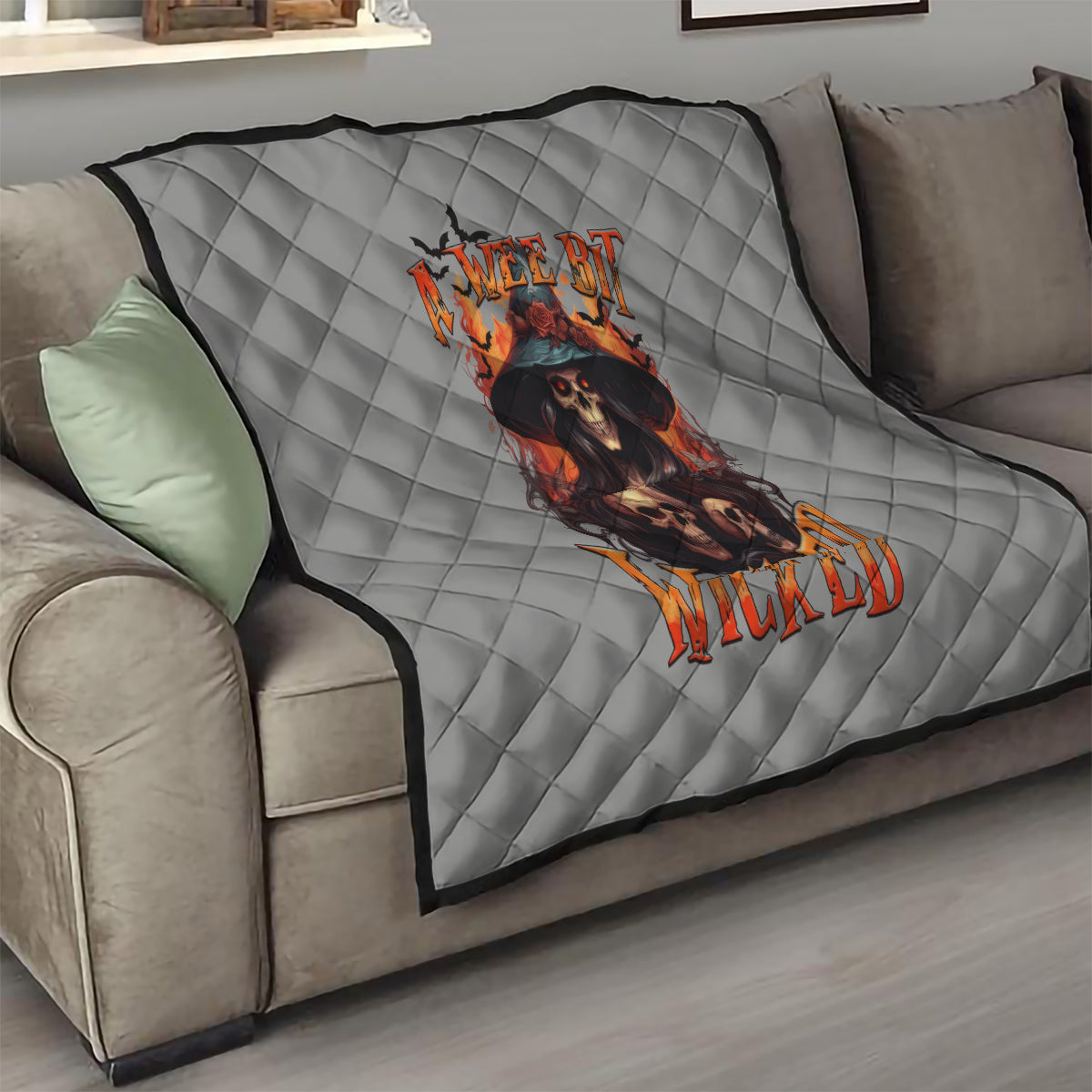 Witch Skull Quilt A Wee Bit Wicked - Wonder Print Shop
