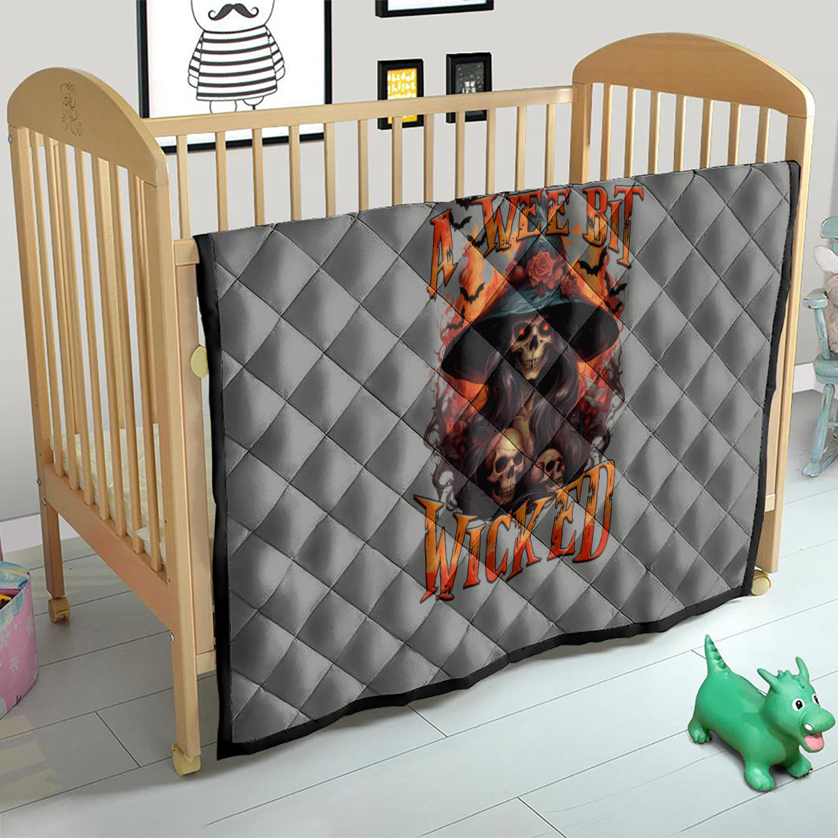 Witch Skull Quilt A Wee Bit Wicked - Wonder Print Shop