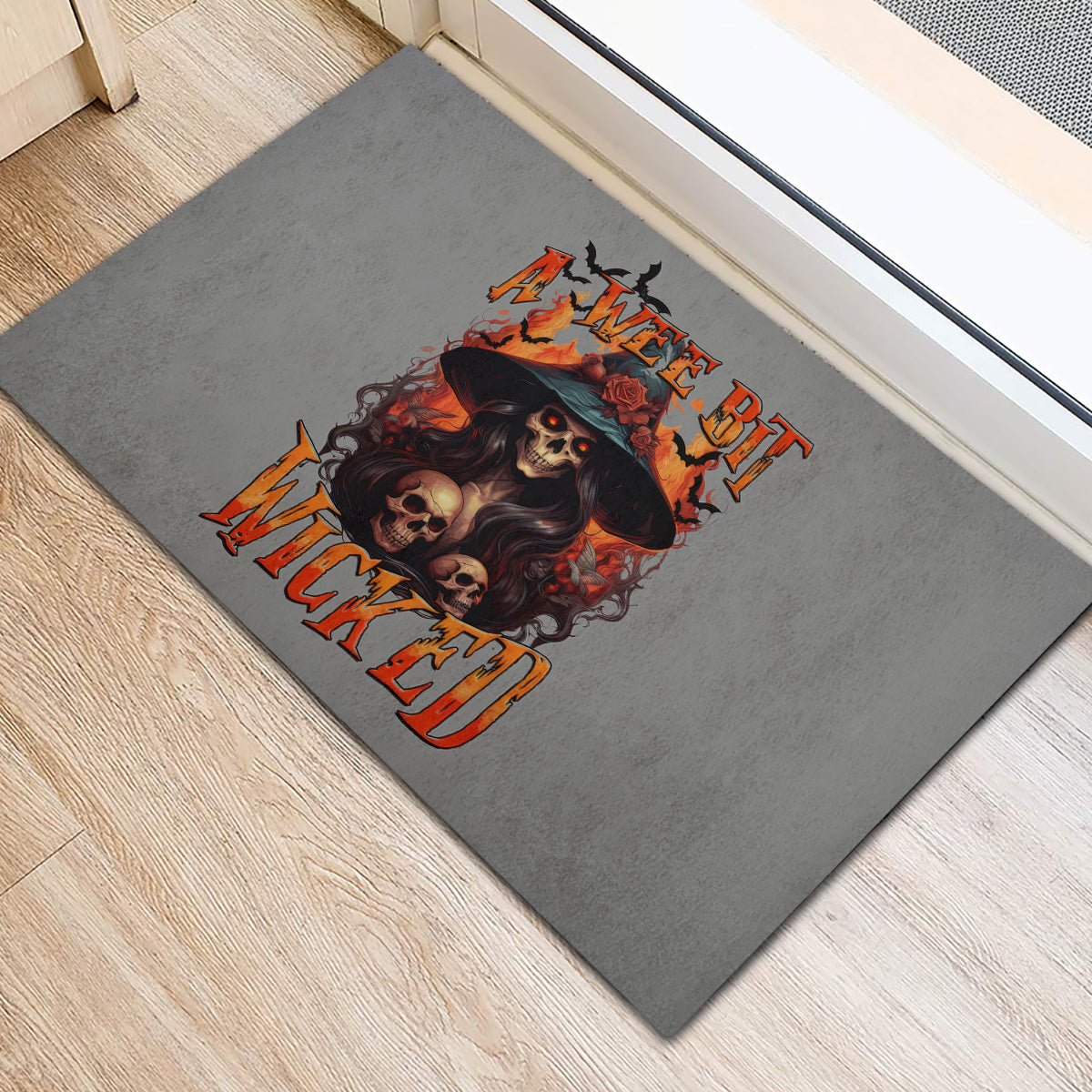 Witch Skull Rubber Doormat A Wee Bit Wicked - Wonder Print Shop