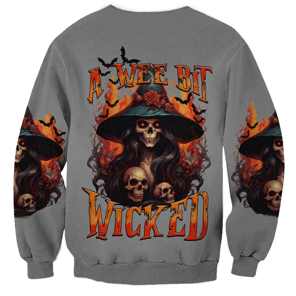 Witch Skull Sweatshirt A Wee Bit Wicked - Wonder Print Shop
