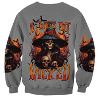 Witch Skull Sweatshirt A Wee Bit Wicked - Wonder Print Shop