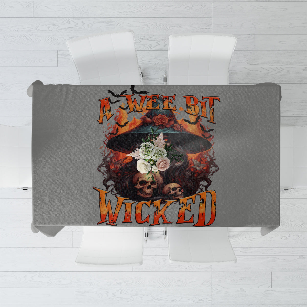 Witch Skull Tablecloth A Wee Bit Wicked - Wonder Print Shop