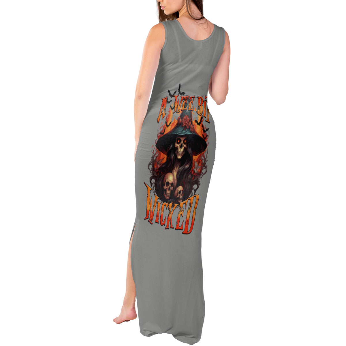 Witch Skull Tank Maxi Dress A Wee Bit Wicked - Wonder Print Shop