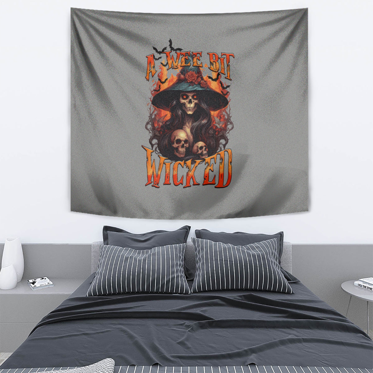 Witch Skull Tapestry A Wee Bit Wicked - Wonder Print Shop