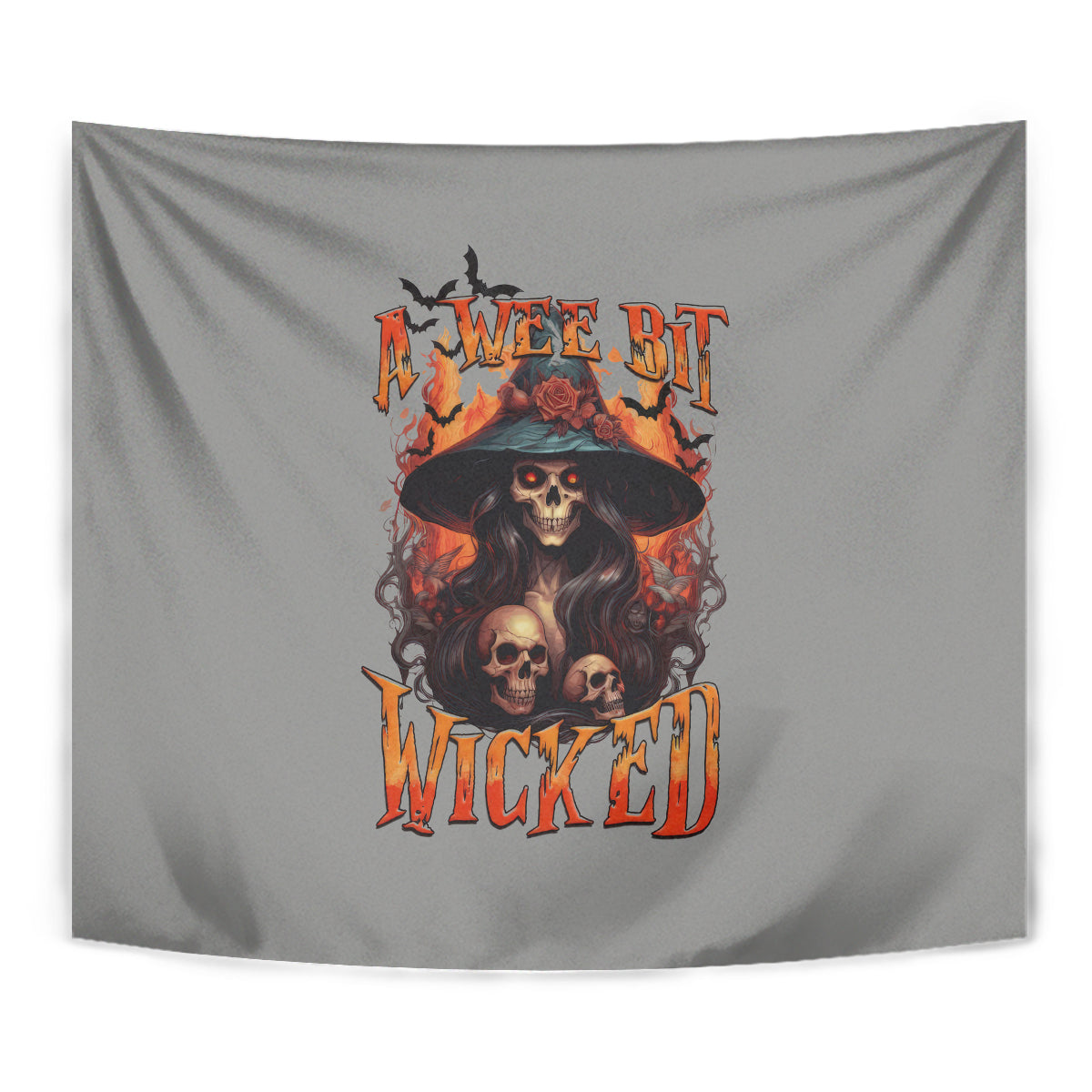 Witch Skull Tapestry A Wee Bit Wicked - Wonder Print Shop