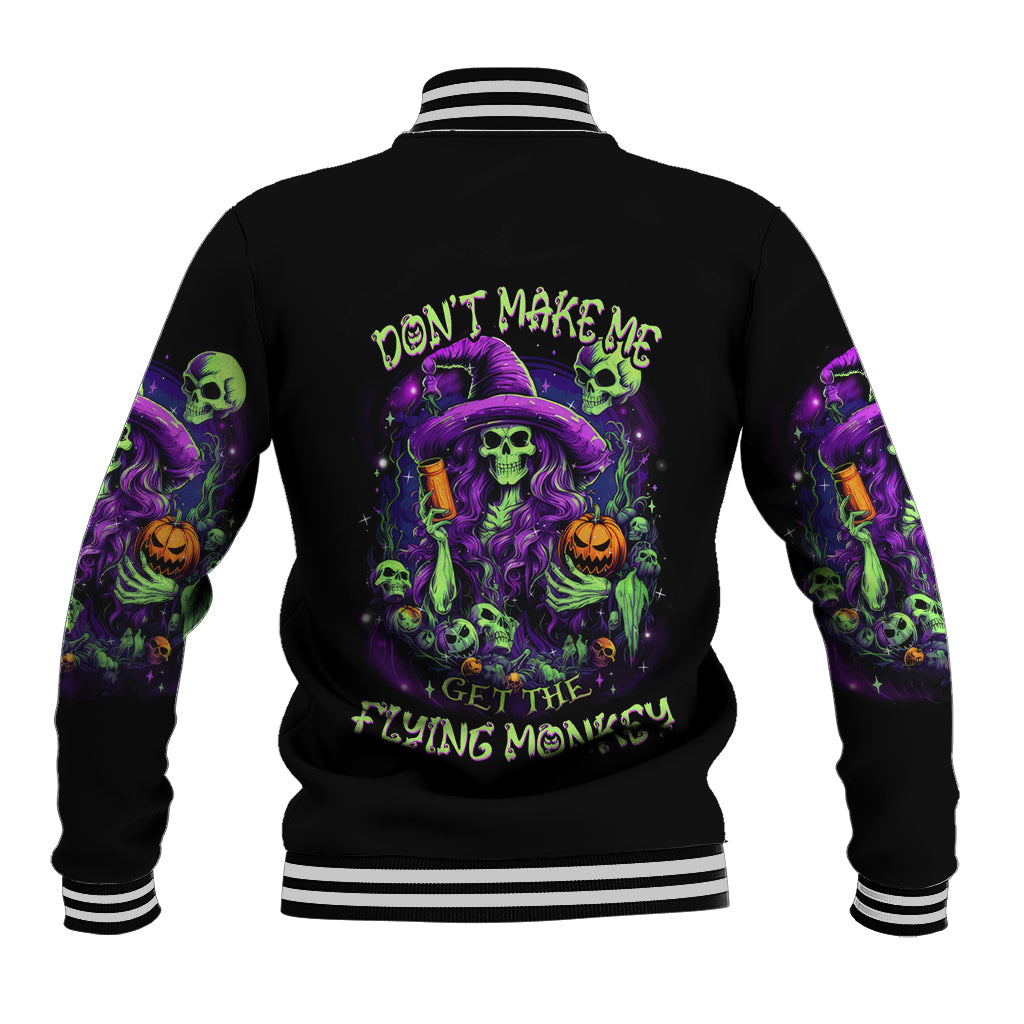Witch Skull Baseball Jacket Don't Make Me Get The Flying Monkey - Wonder Print Shop