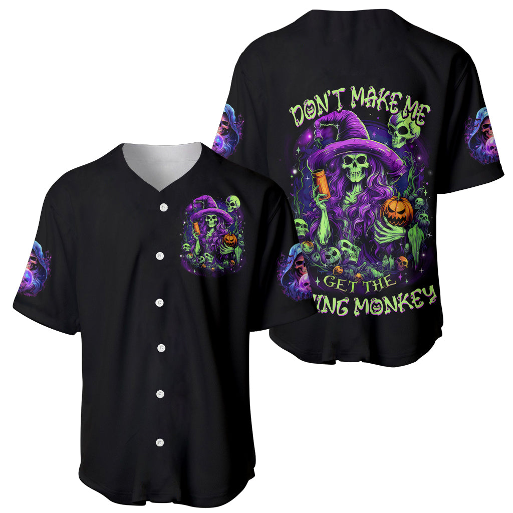 Witch Skull Baseball Jersey Don't Make Me Get The Flying Monkey - Wonder Print Shop