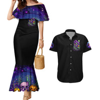 Witch Skull Couples Matching Mermaid Dress and Hawaiian Shirt Don't Make Me Get The Flying Monkey - Wonder Print Shop
