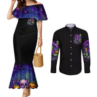 Witch Skull Couples Matching Mermaid Dress and Long Sleeve Button Shirt Don't Make Me Get The Flying Monkey DT01