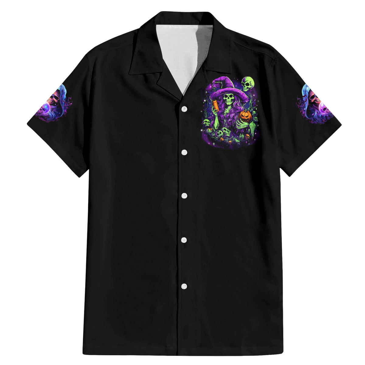 Witch Skull Family Matching Mermaid Dress and Hawaiian Shirt Don't Make Me Get The Flying Monkey - Wonder Print Shop