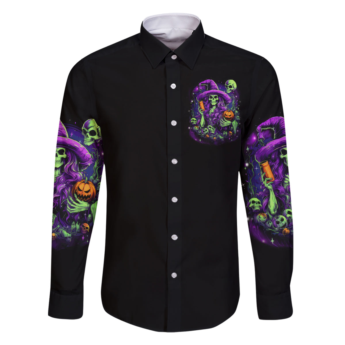 Witch Skull Family Matching Off Shoulder Short Dress and Hawaiian Shirt Don't Make Me Get The Flying Monkey - Wonder Print Shop