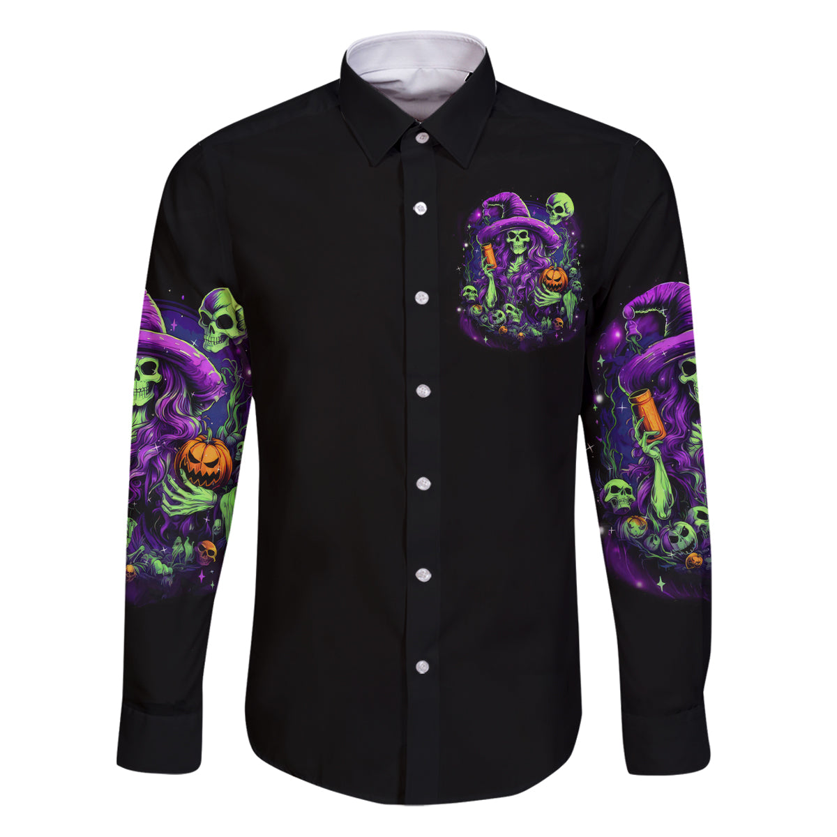 Witch Skull Family Matching Puletasi Dress and Hawaiian Shirt Don't Make Me Get The Flying Monkey - Wonder Print Shop
