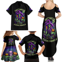 Witch Skull Family Matching Summer Maxi Dress and Hawaiian Shirt Don't Make Me Get The Flying Monkey - Wonder Print Shop
