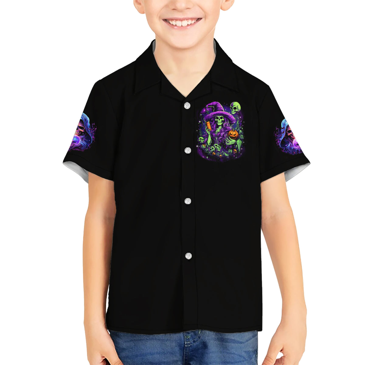 Witch Skull Hawaiian Shirt Don't Make Me Get The Flying Monkey - Wonder Print Shop
