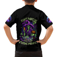 Witch Skull Hawaiian Shirt Don't Make Me Get The Flying Monkey - Wonder Print Shop