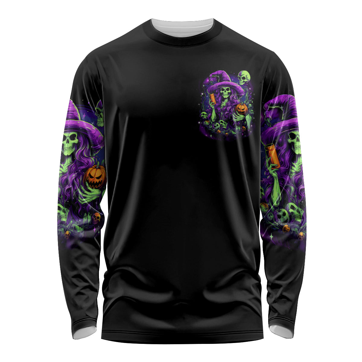 Witch Skull Long Sleeve Shirt Don't Make Me Get The Flying Monkey - Wonder Print Shop