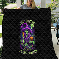 Witch Skull Quilt Don't Make Me Get The Flying Monkey - Wonder Print Shop