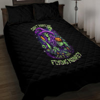 Witch Skull Quilt Bed Set Don't Make Me Get The Flying Monkey - Wonder Print Shop