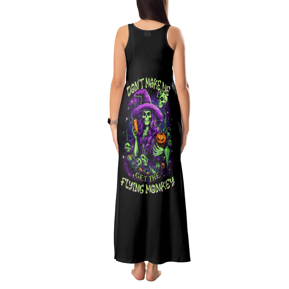 Witch Skull Tank Maxi Dress Don't Make Me Get The Flying Monkey - Wonder Print Shop