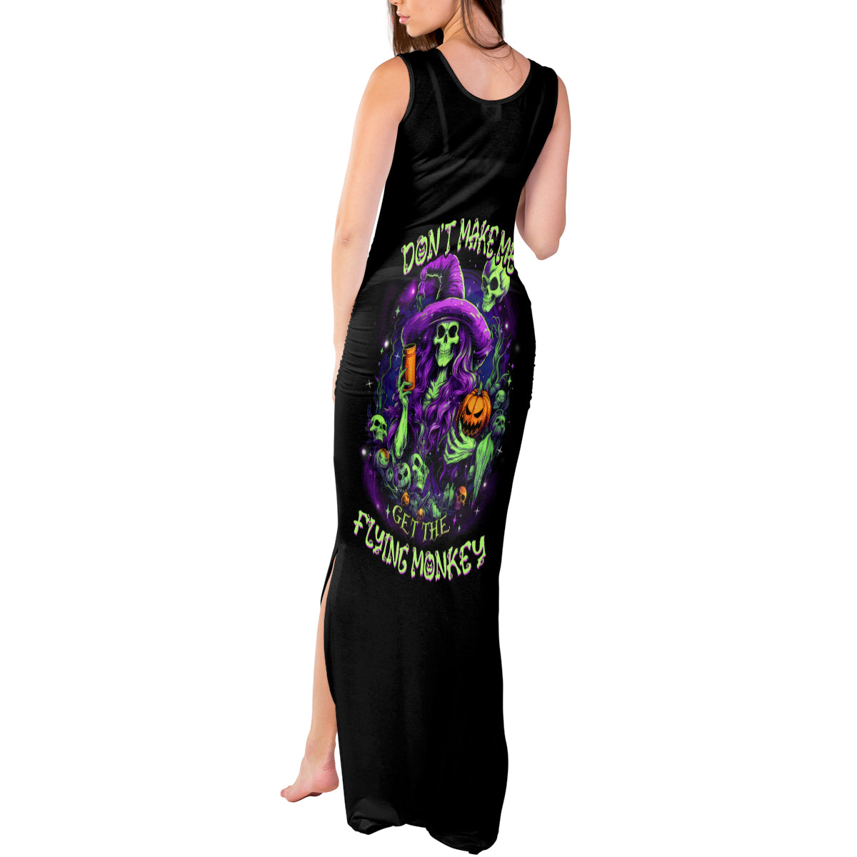 Witch Skull Tank Maxi Dress Don't Make Me Get The Flying Monkey - Wonder Print Shop