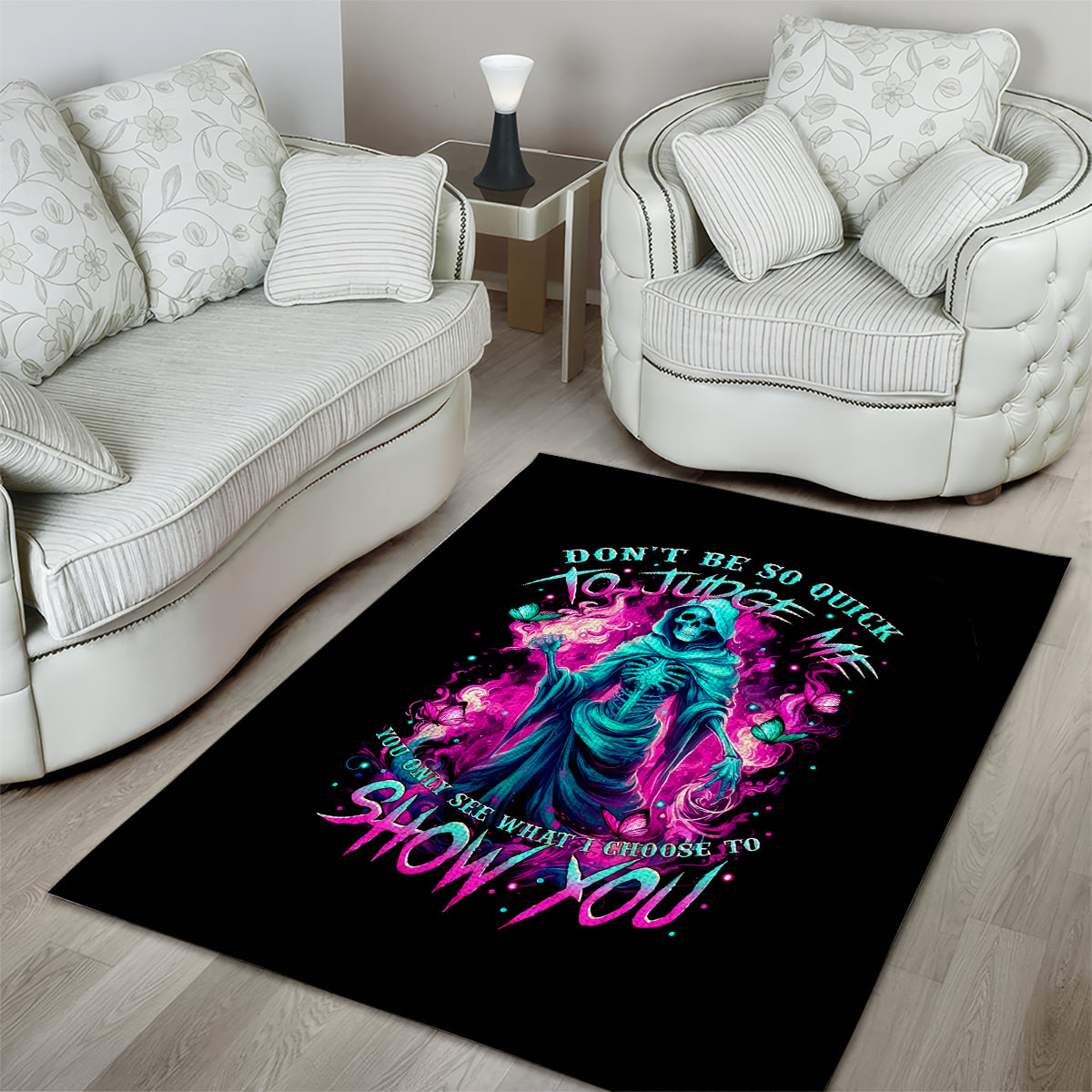 Witch Skull Area Rug Don't Be So Quick To Judge Me - Wonder Print Shop