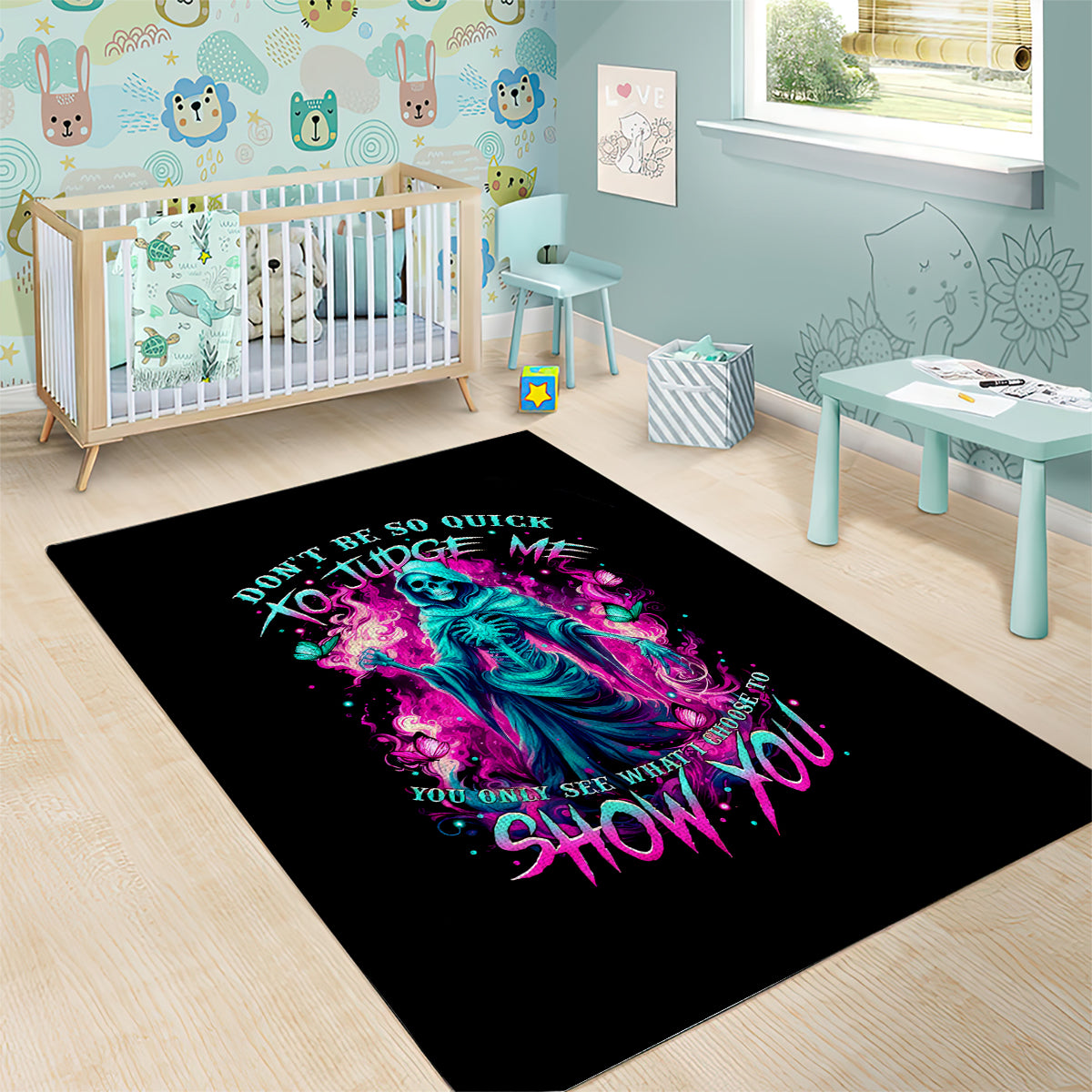 Witch Skull Area Rug Don't Be So Quick To Judge Me - Wonder Print Shop