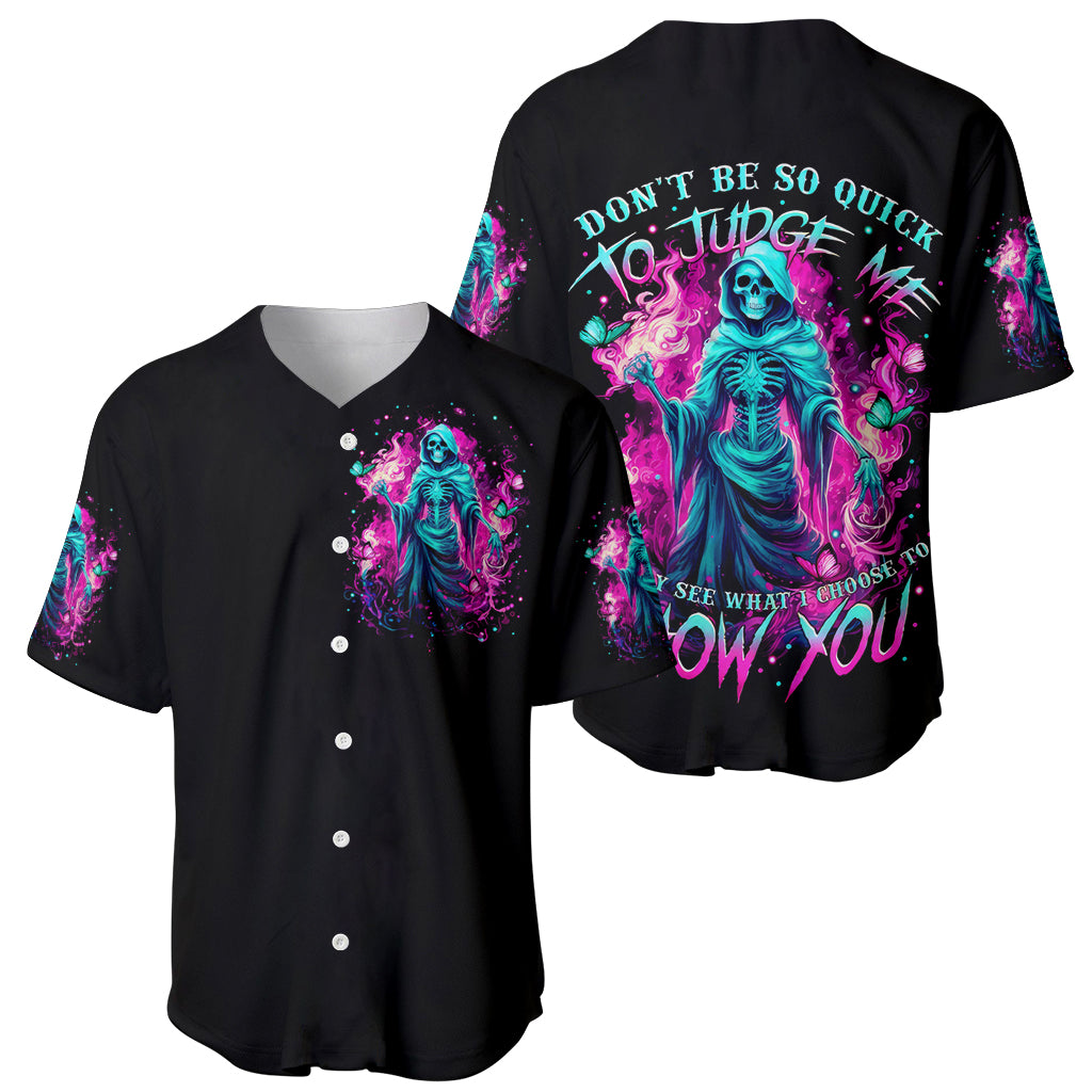 Witch Skull Baseball Jersey Don't Be So Quick To Judge Me - Wonder Print Shop