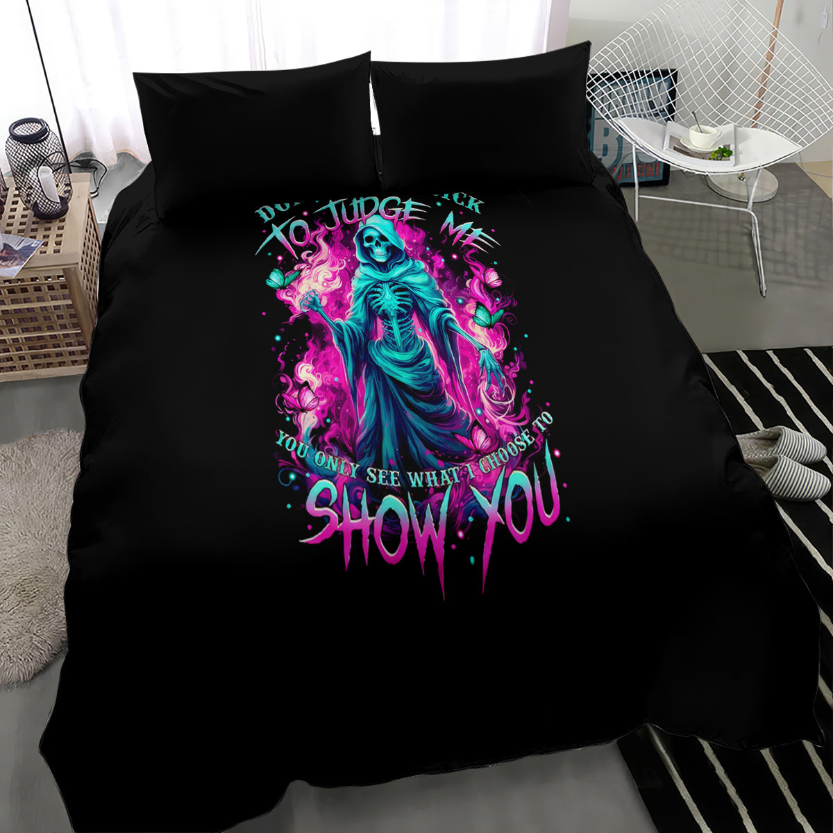 Witch Skull Bedding Set Don't Be So Quick To Judge Me - Wonder Print Shop