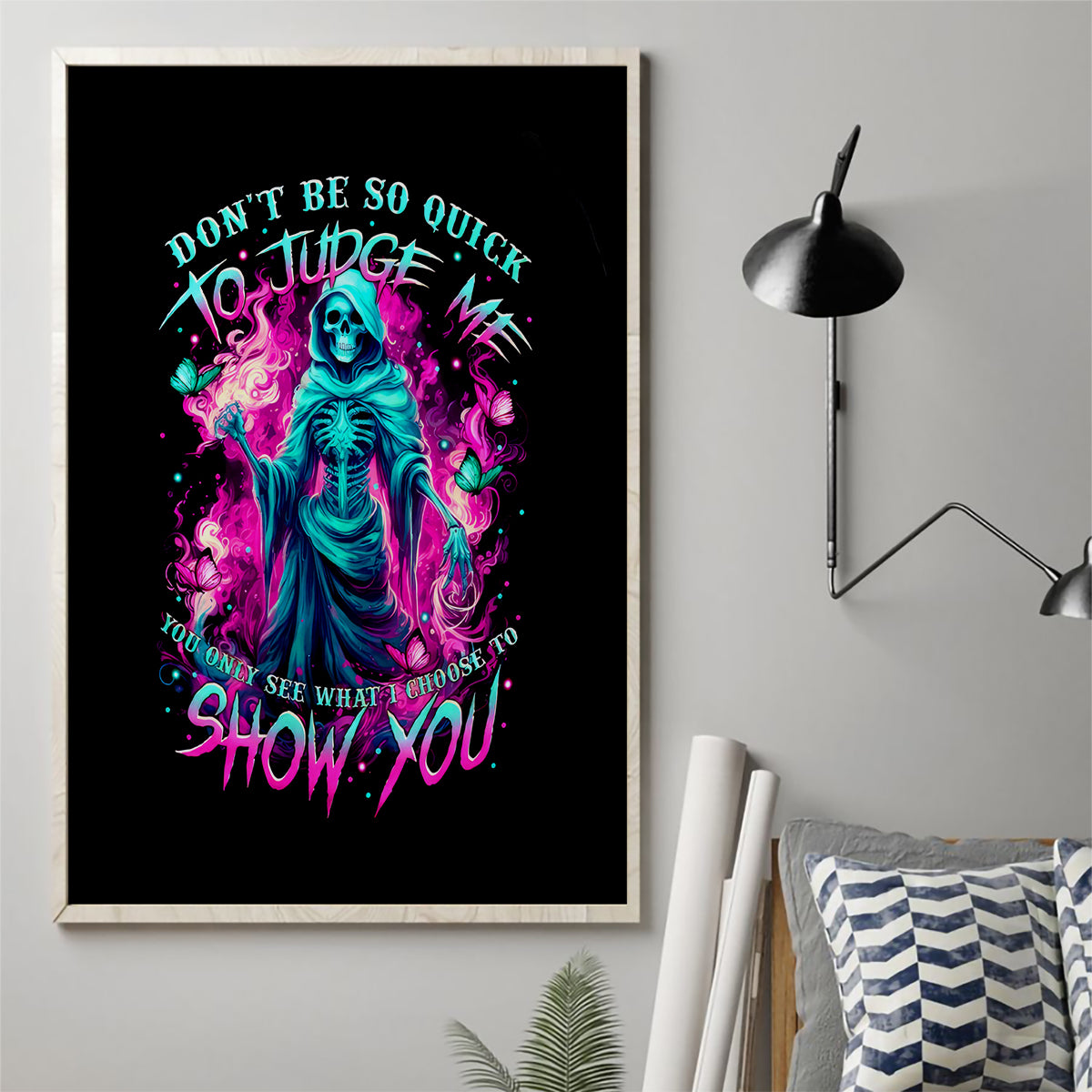 Witch Skull Canvas Wall Art Don't Be So Quick To Judge Me - Wonder Print Shop