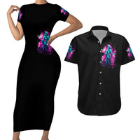 Witch Skull Couples Matching Short Sleeve Bodycon Dress and Hawaiian Shirt Don't Be So Quick To Judge Me - Wonder Print Shop