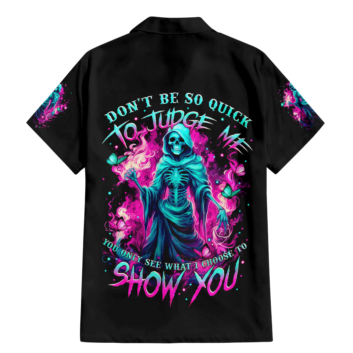Witch Skull Family Matching Mermaid Dress and Hawaiian Shirt Don't Be So Quick To Judge Me - Wonder Print Shop